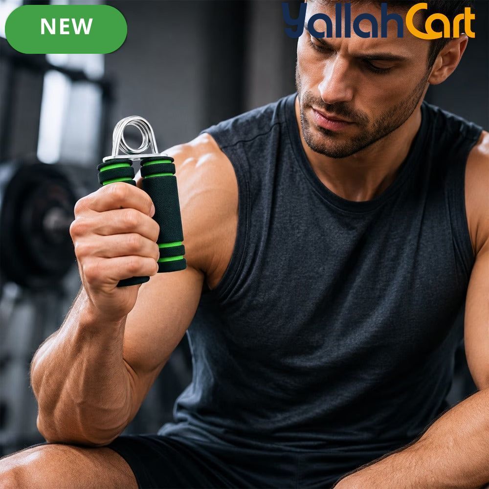 Hand Grip Strengthener with Soft Foam Handles – Forearm & Wrist Strength Trainer, Green/Black