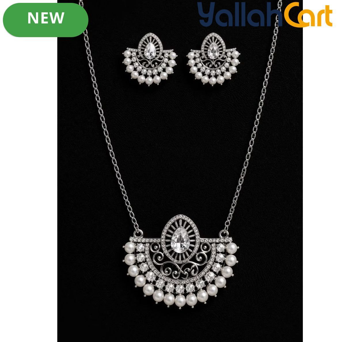 Arabian Zircon Locket Set for Women – Elegant Necklace Jewelry Set