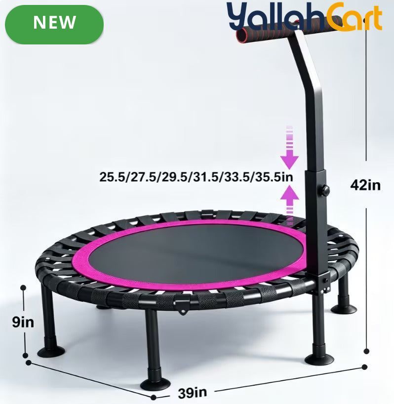 Commercial-Grade Heavy-Duty Rebounder Trampoline with Adjustable T-Bar Handle