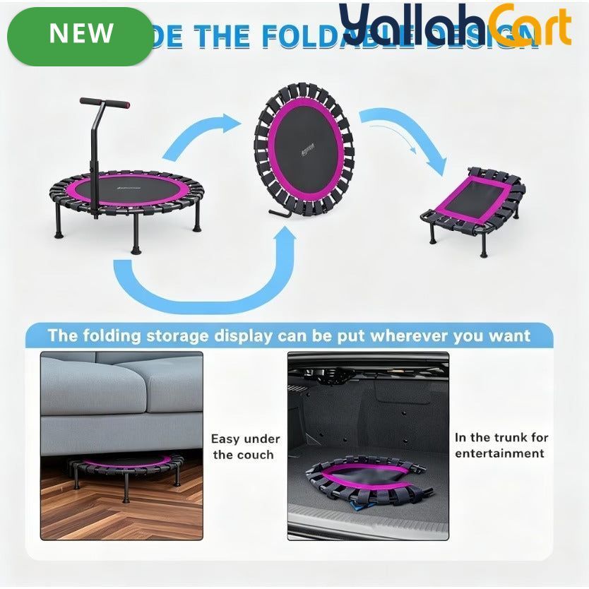 Commercial-Grade Heavy-Duty Rebounder Trampoline with Adjustable T-Bar Handle