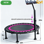 Commercial-Grade Heavy-Duty Rebounder Trampoline with Adjustable T-Bar Handle