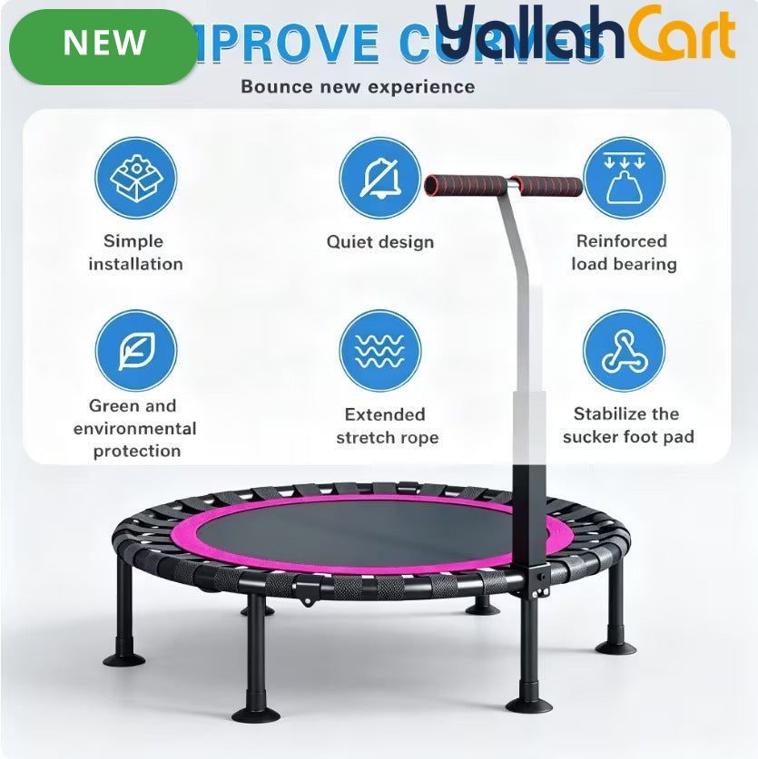 Commercial-Grade Heavy-Duty Rebounder Trampoline with Adjustable T-Bar Handle