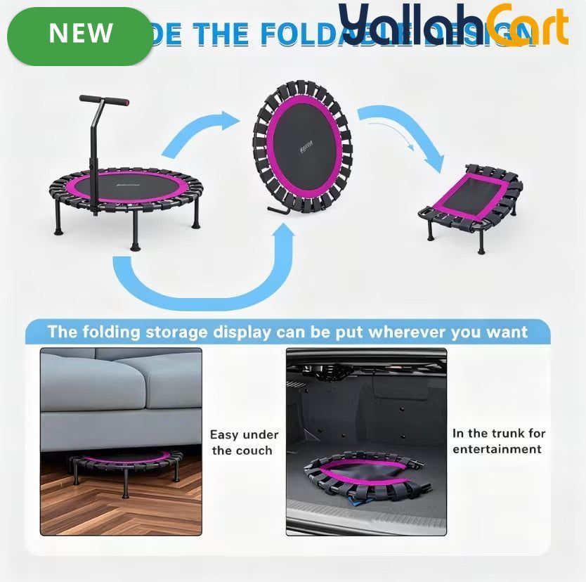 Commercial-Grade Heavy-Duty Rebounder Trampoline with Adjustable T-Bar Handle