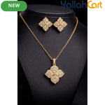 Classic Zircon Locket Set for Women – Elegant Necklace Jewelry Set