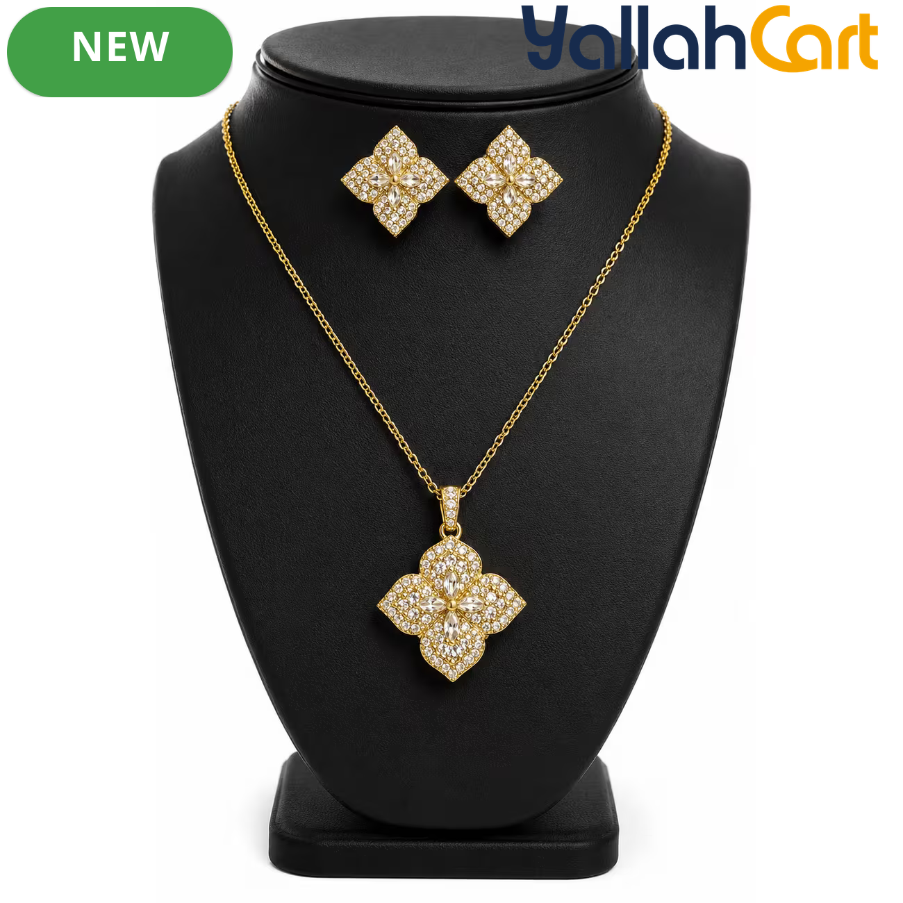 Classic Zircon Locket Set for Women – Elegant Necklace Jewelry Set