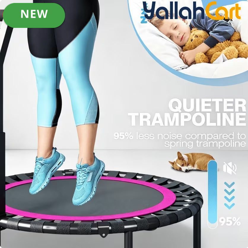 Commercial-Grade Heavy-Duty Rebounder Trampoline with Adjustable T-Bar Handle