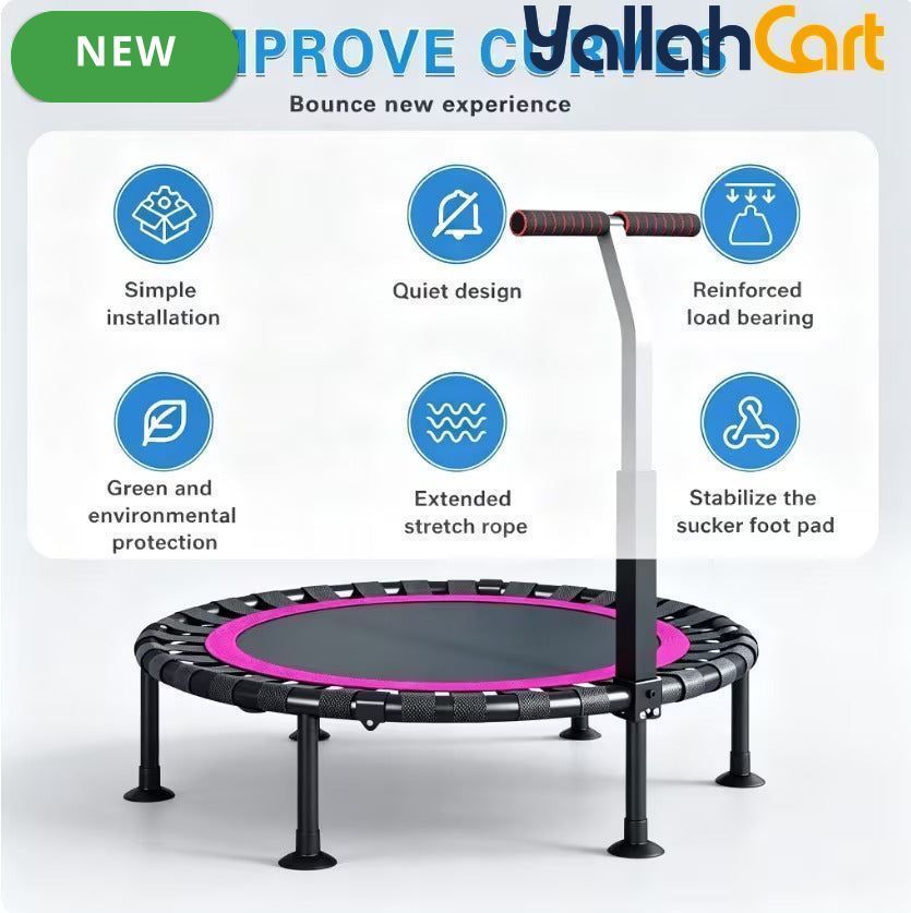 Commercial-Grade Heavy-Duty Rebounder Trampoline with Adjustable T-Bar Handle