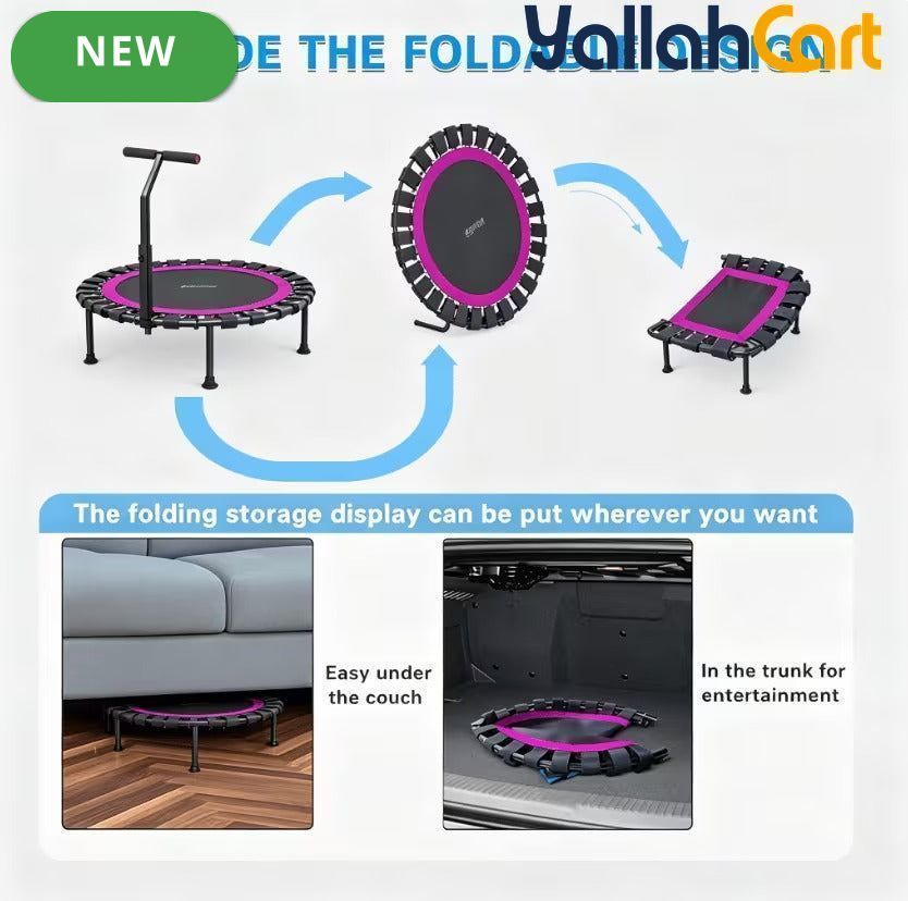 Commercial-Grade Heavy-Duty Rebounder Trampoline with Adjustable T-Bar Handle