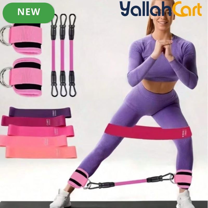 Adjustable Resistance Yoga Band with Ankle Loops – Glute, Hip & Leg Workout Trainer