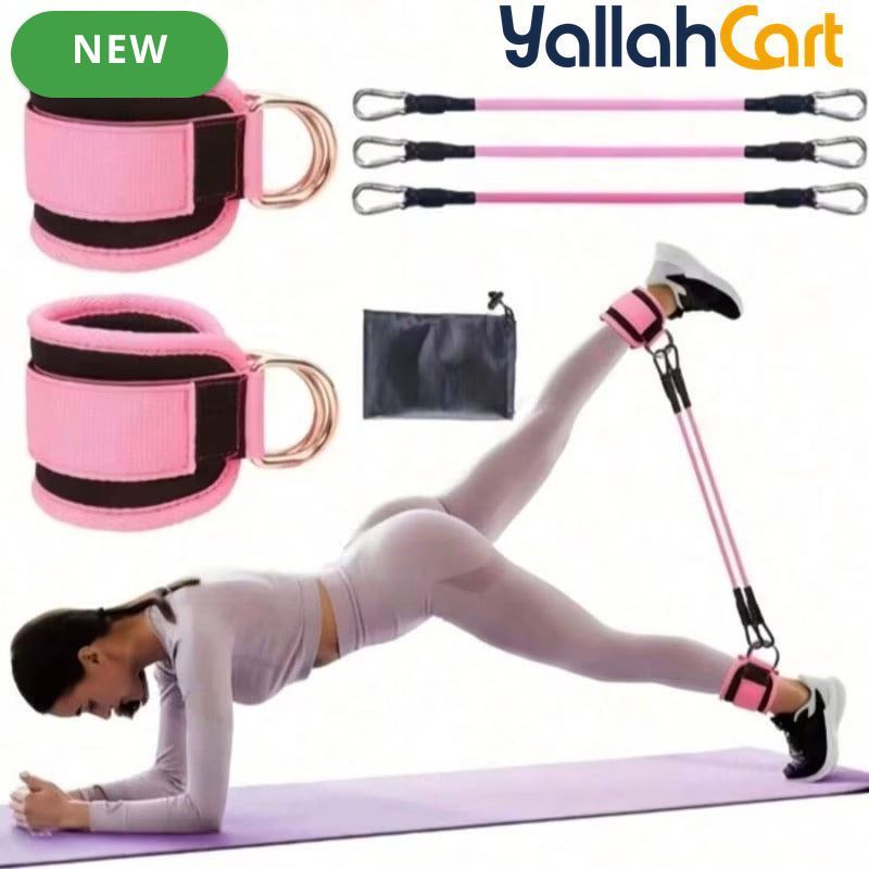 Adjustable Resistance Yoga Band with Ankle Loops – Glute, Hip & Leg Workout Trainer
