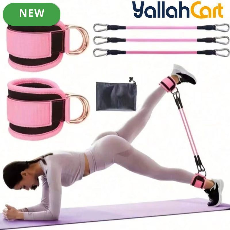 Adjustable Resistance Yoga Band with Ankle Loops – Glute, Hip & Leg Workout Trainer