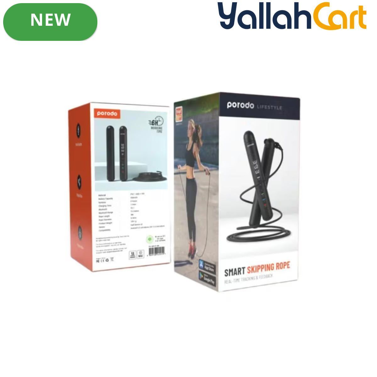 Porodo Lifestyle Smart Jump Rope – Digital Fitness & Cardio Training Rope
