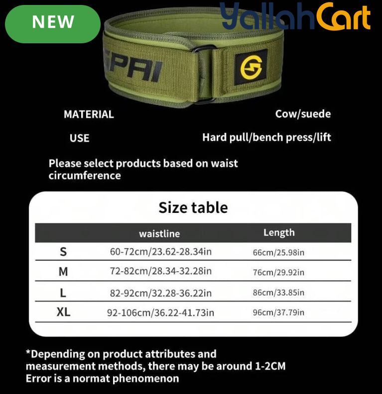 GINGPAI Professional Weightlifting Belt – Adjustable Waist Support for Gym & Strength Training