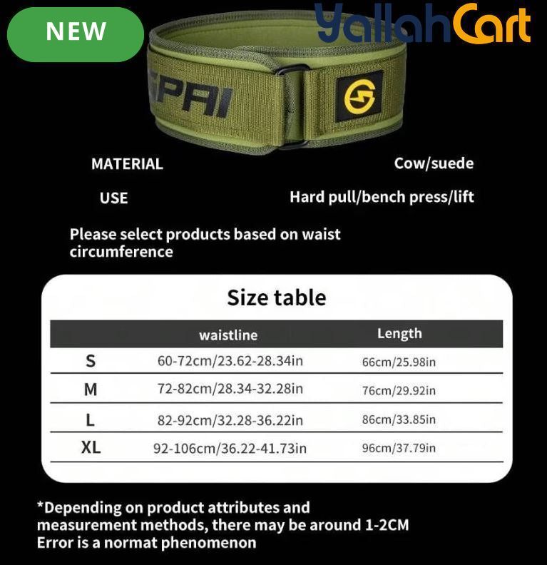 GINGPAI Professional Weightlifting Belt – Adjustable Waist Support for Gym & Strength Training