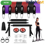 Portable Pilates Fitness Bar Set with 6 Resistance Bands – Home Workout Equipment