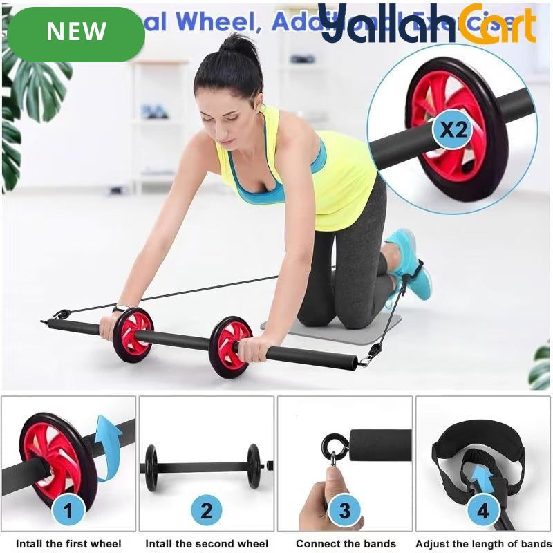 Portable Pilates Fitness Bar Set with 6 Resistance Bands – Home Workout Equipment