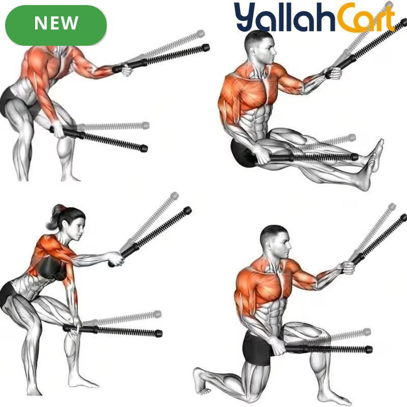 2-Piece Adjustable Battle Rope Set with Sliding Weights – Upper Body Strength Training