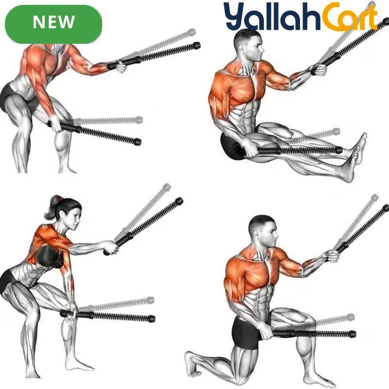 2-Piece Adjustable Battle Rope Set with Sliding Weights – Upper Body Strength Training
