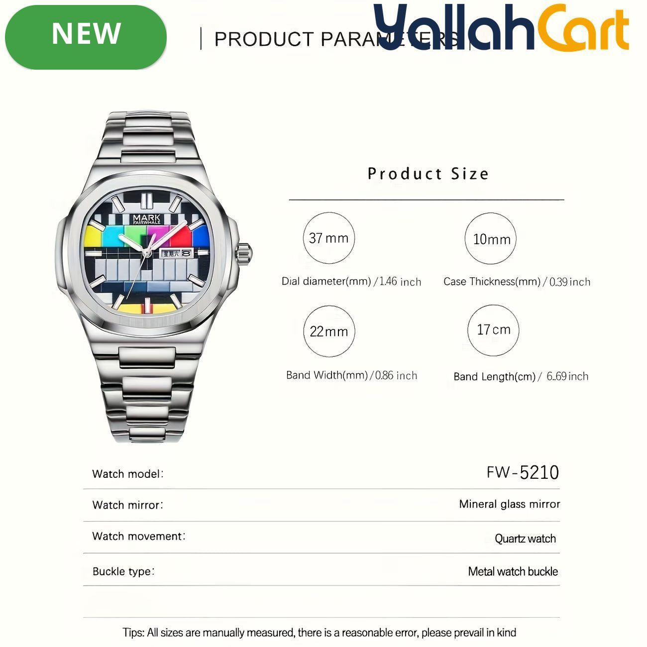 MARK FAIRWHALE Men’s Retro Square Watch – Gold-Tone Quartz Wristwatch with Luminous Display