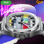 MARK FAIRWHALE Men’s Retro Square Watch – Gold-Tone Quartz Wristwatch with Luminous Display