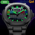 MARK FAIRWHALE Men’s Retro Square Watch – Gold-Tone Quartz Wristwatch with Luminous Display