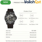 MARK FAIRWHALE Men’s Automatic Mechanical Watch – Sporty Black Rubber Strap with Luminous Hands