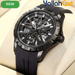 MARK FAIRWHALE Men’s Automatic Mechanical Watch – Sporty Black Rubber Strap with Luminous Hands