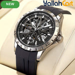 MARK FAIRWHALE Men’s Automatic Mechanical Watch – Sporty Black Rubber Strap with Luminous Hands