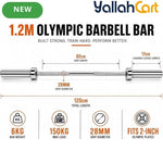1.2m Weight Bar – Strength Training Bar for Squats, Deadlifts & Presses