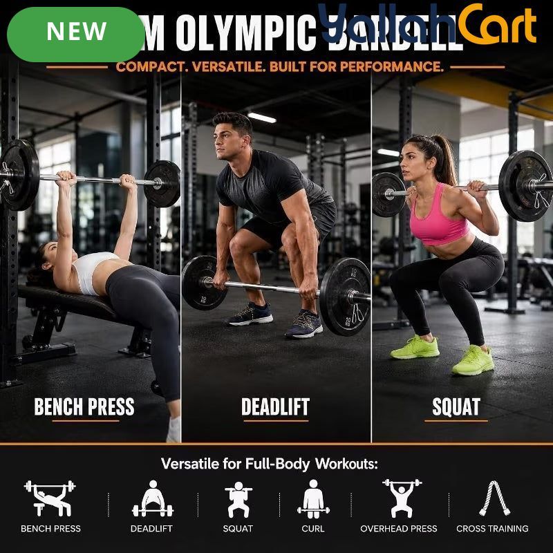 1.2m Weight Bar – Strength Training Bar for Squats, Deadlifts & Presses