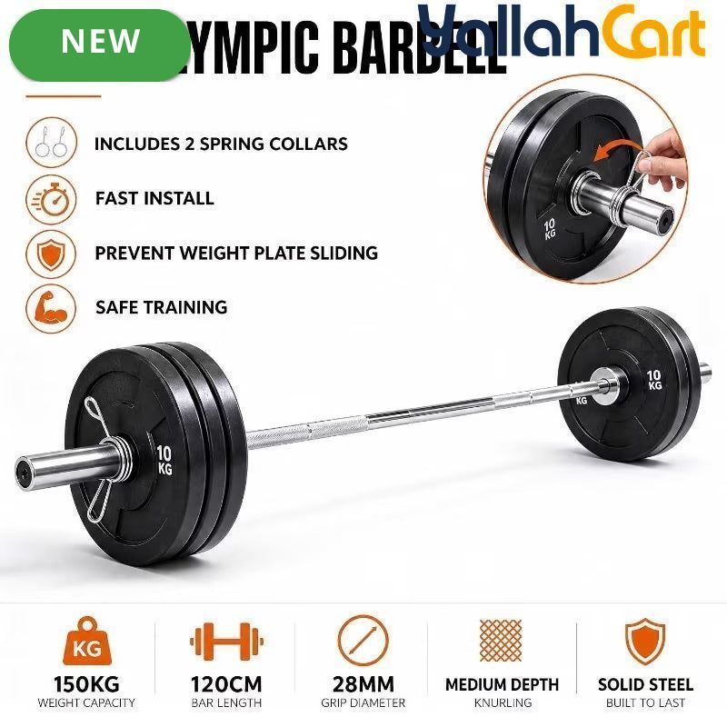 1.2m Weight Bar – Strength Training Bar for Squats, Deadlifts & Presses