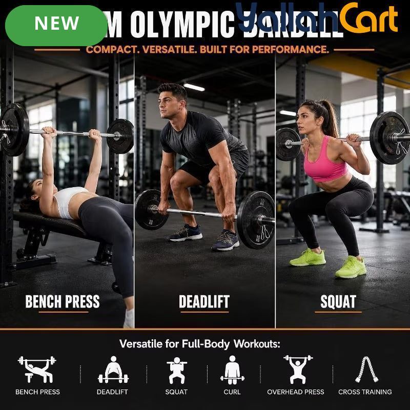 1.2m Weight Bar – Strength Training Bar for Squats, Deadlifts & Presses