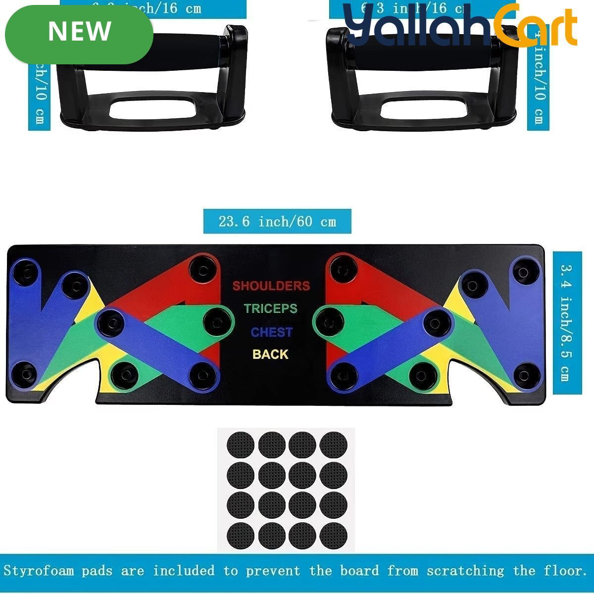 9-in-1 Push-Up Board with Non-Slip Handles – Portable Home Strength Training System