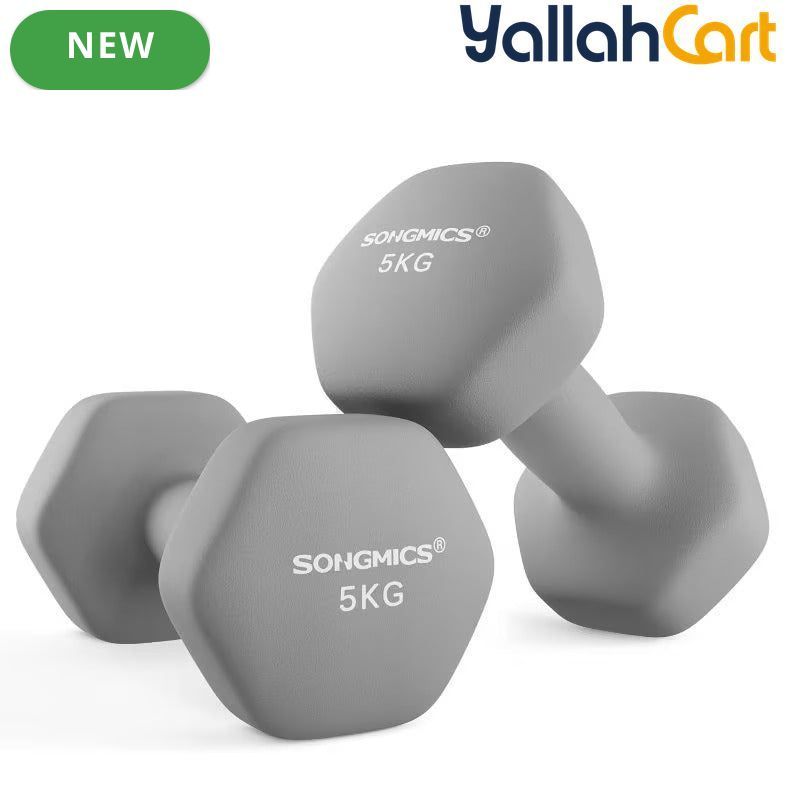 SONGMICS Neoprene Hex Dumbbell Set of 2 – Strength Training Weights for Home Workouts