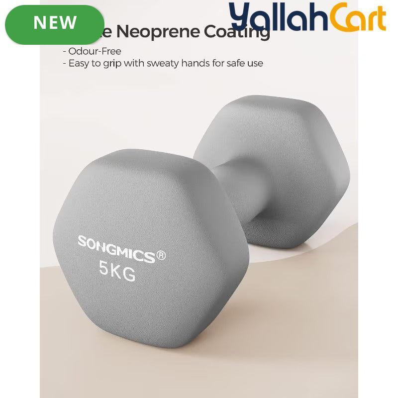 SONGMICS Neoprene Hex Dumbbell Set of 2 – Strength Training Weights for Home Workouts