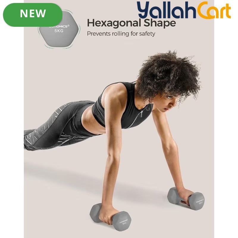 SONGMICS Neoprene Hex Dumbbell Set of 2 – Strength Training Weights for Home Workouts