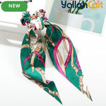 Green Printed Hair Tie Band – Stylish Elastic Hair Accessory for Women