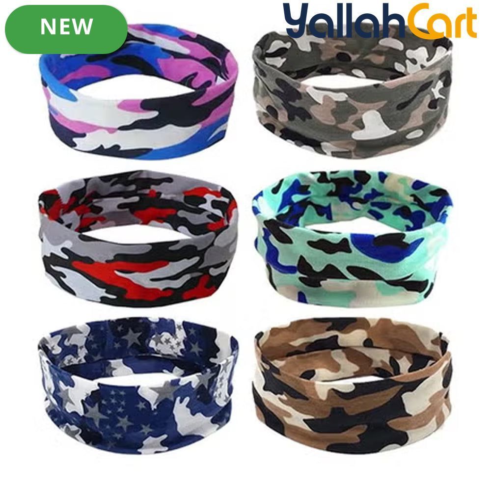 6-Piece Multi Color Sweat-Wicking Sports Headbands – Stretch Fitness Headbands for Men & Women