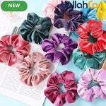 12-Pack Velvet Scrunchies for Women & Girls – Soft Elastic Hair Ties in Neutral Colors