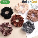 12-Pack Velvet Scrunchies for Women & Girls – Soft Elastic Hair Ties in Neutral Colors