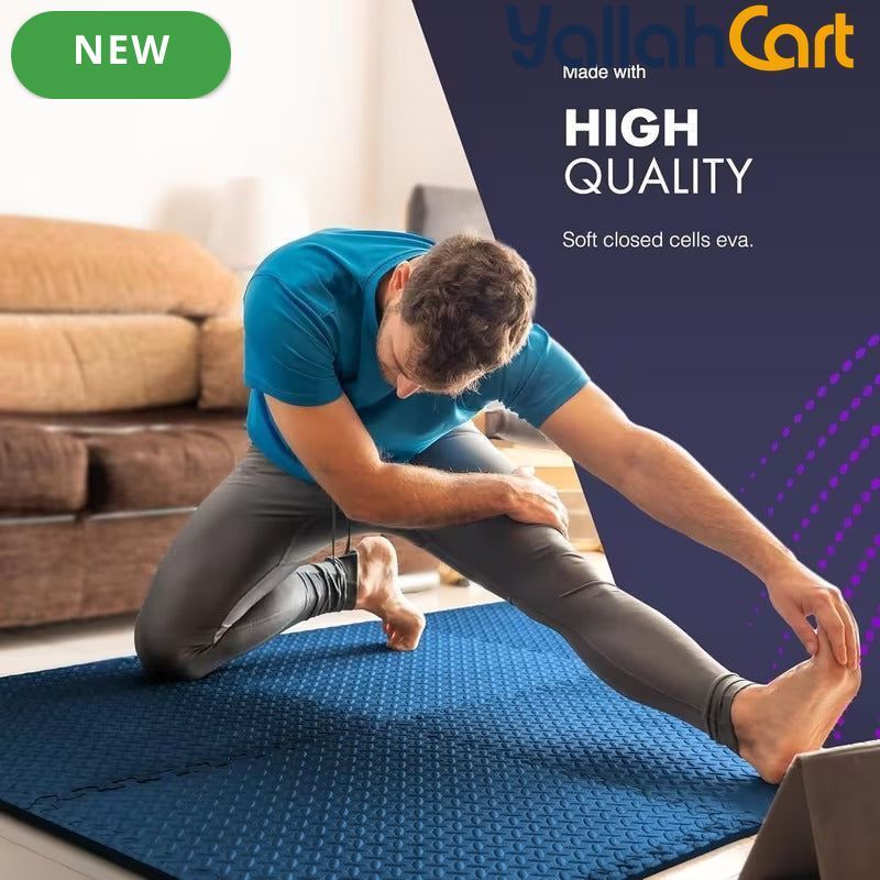8-Pack Interlocking EVA Foam Floor Tiles – 40 x 40cm Exercise Mat for Home Gym & Yoga