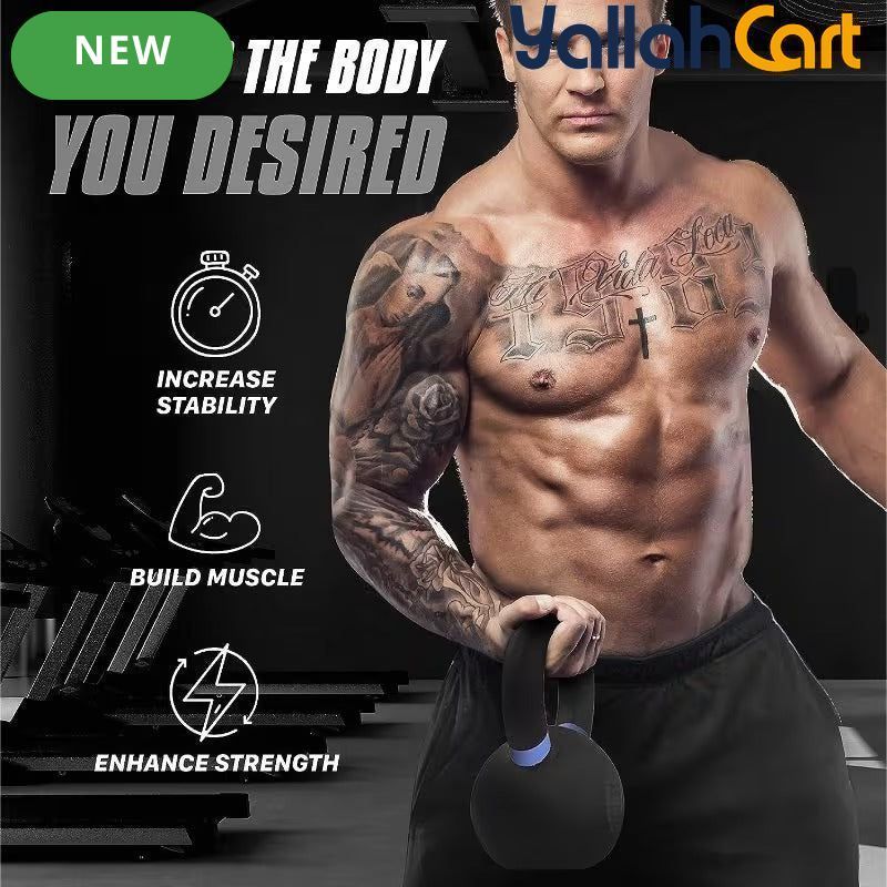 Yes4All Powder-Coated Cast Iron Kettlebell – Full-Body Strength Training Weight