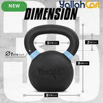 Yes4All Powder-Coated Cast Iron Kettlebell – Full-Body Strength Training Weight