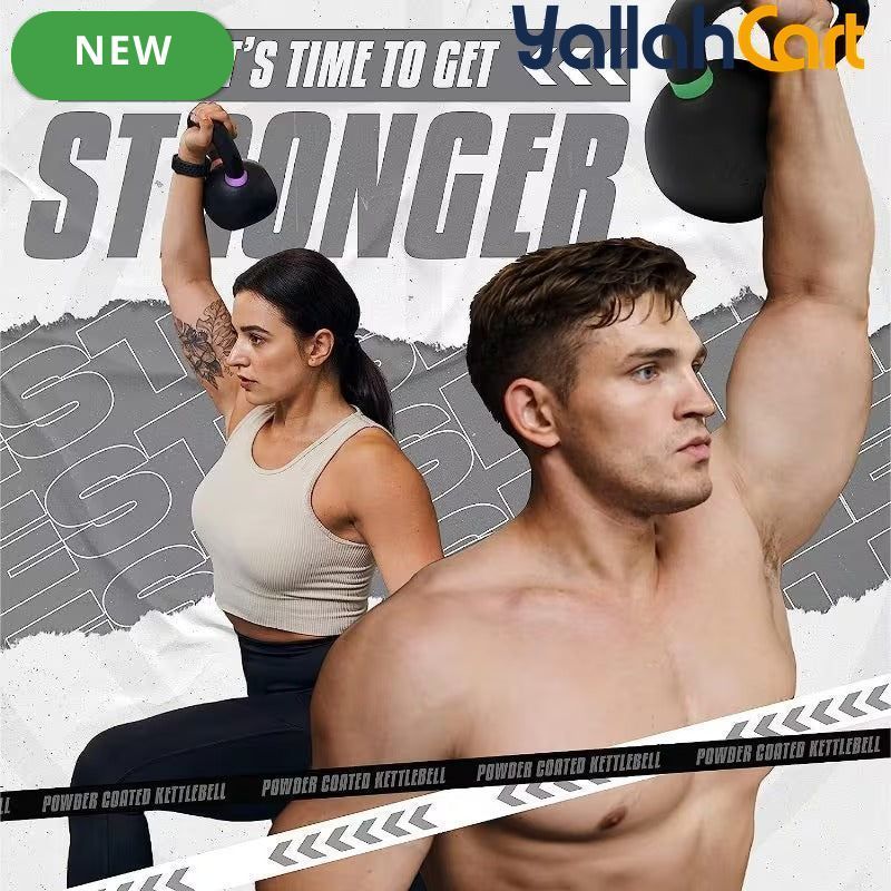 Yes4All Powder-Coated Cast Iron Kettlebell – Full-Body Strength Training Weight