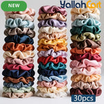 30-Piece Multicolor Seamless Stretch Hair Ties – Soft No-Metal Ponytail Holders & Scrunchies