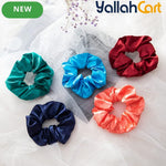 50-Piece Multicolor Satin Scrunchies & Hair Ties Set – Soft Hair Accessories for Women