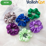 50-Piece Multicolor Satin Scrunchies & Hair Ties Set – Soft Hair Accessories for Women