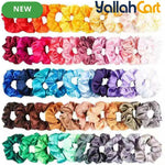 50-Piece Multicolor Satin Scrunchies & Hair Ties Set – Soft Hair Accessories for Women