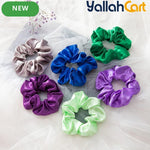 50-Piece Multicolor Satin Scrunchies & Hair Ties Set – Soft Hair Accessories for Women
