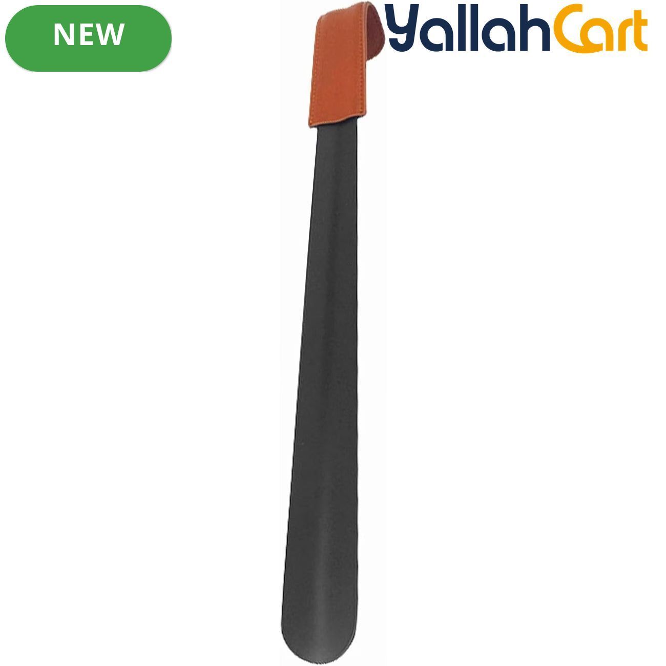 Long Handled Shoe Horn – 42cm Stainless Steel Shoe Lifter with PU Leather Strap
